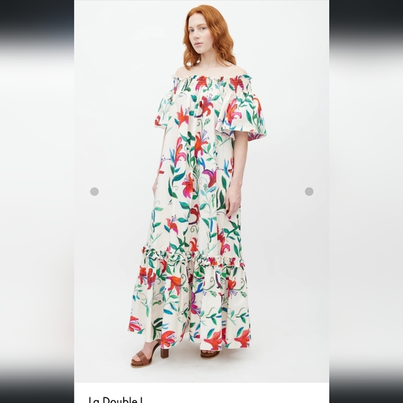 LA DoubleJ Dresses & Skirts - NWT LA Double white floral off the shoulder cotton maxi dress
